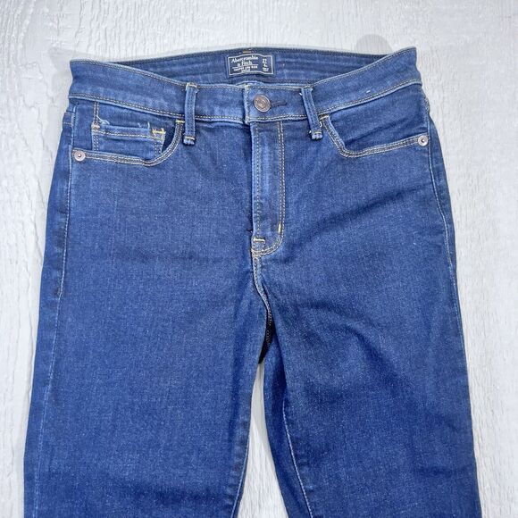 Abercrombie & Fitch Harper Jeans Size 27 Low Rise Ankle Dark Wash Women's - Picture 3 of 13